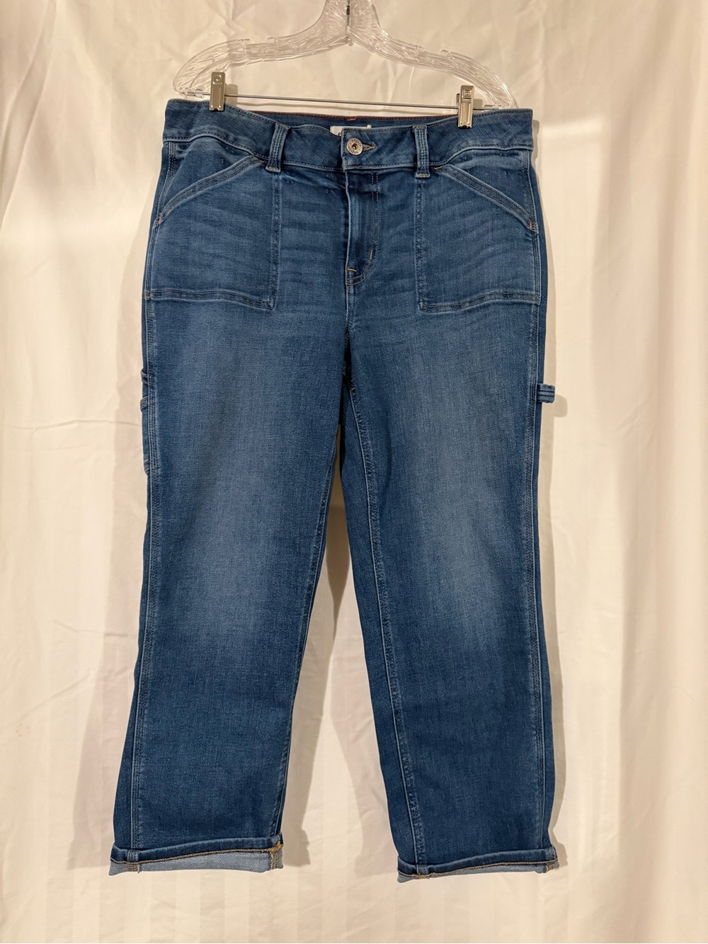 Maurices Medium Blue Cropped Carpenter Jeans